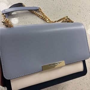Michael Kors Light Blue and Cream Crossbody Bag